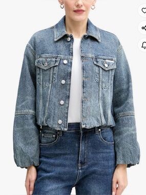 NWT women Calvin Klein black Lined Denim Jacket size M